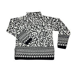 Ann Taylor black and white animal print mock neck sweater. Women’s size S.